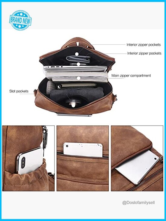 Large Leather Backpack Purse Convertible Shoulder Bag Tassel Detail Travel